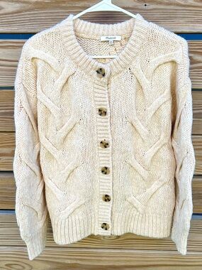 Madewell Heather Cable Ashmont Button-Up Cardigan Sweater Women’s Size XXS